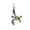 Peridot sea turtle sterling silver pendant. 