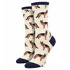 German Shepherd Puppy Dog Women's Socks Ivory Heather