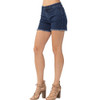 Judy Blue Mid Rise Leopard Print Fray Hem Shorts front view