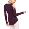 Urban X Long Sleeve Cold Shoulder Mineral Washed Top back view