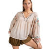 Boho Chic Oversized Fit Embroidered Blouse