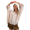 Boho Chic Oversized Fit Embroidered Blouse sleeve view