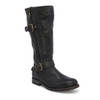 Bedstu Gogo Lug Black Rustic wide-calf leather boot. 
