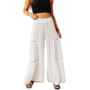 Angie Wide Leg Pants with Lace Inserts