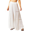 Angie Wide Leg Pants with Lace Inserts front view