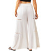 Angie Wide Leg Pants with Lace Inserts back view