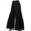 Angie Wide Leg Pants with Lace Inserts front view