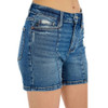 Judy Blue High Waist Seaming Detailed Shorts close up view