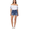 Judy Blue High Rise Cut Off Shorts model view