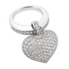 Cubic Zirconia sterling silver, Rhodium-plated ring. 