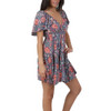 Angie Blue Flutter Sleeve Babydoll Dress side view