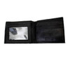 Men's Bi-Fold Genuine Black Leather Wallet Billfold Plain Simple