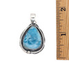 Size of the blue Larimar teardrop shap sterling silver pendant. 