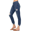 Judy Blue Mid Rise Shark Bite Slim Fit Jeans 82403 side view