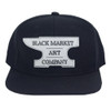 Black Market Art Co. Anvil Flat Bill Trucker Hat front view