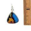 Size of the Morpho Ripheus butterfly wing sterling silver pendant. 