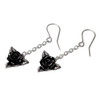 Alchemy Gothic - E472 - Black Rose Earrings