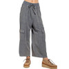 Mineral Washed Wide Leg Cargo Pants