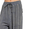 Mineral Washed Wide Leg Cargo Pants drawstring waist view