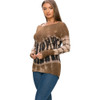 T-Party Clothing Mocha Tie Dye Long Sleeve Knit Top side view