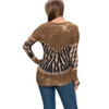 T-Party Clothing Mocha Tie Dye Long Sleeve Knit Top back view