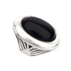 Large black Onyx sterling silver ring. 