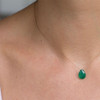 Soulku green Onyx Lux necklace for bereavement on neck. 