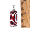 Size of medium rectangle colorful Fordite silver pendant. 
