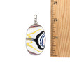 Size of large white colorful Fordite sterling silver pendant. 