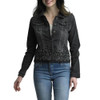 Tempo Paris Black Mineral Washed Scalloped Lace Edge Jacket