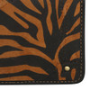 Tiger Stripe Print Genuine Leather Slim Credit Card Wallet close up view