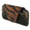 Tiger Stripe Print Genuine Leather Eyeglass Case side view