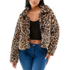 Faux Fur Leopard Print Jacket front view