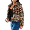 Faux Fur Leopard Print Jacket snap button view