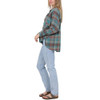 Angie Turquoise Plaid Long Sleeve Shirt side view