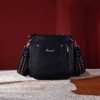 Backside Wrangler black studded fringe crossbody purse. 