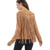 Adore Vegan Suede Fringe Jacket back view