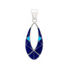 Sterling Silver Lapis & Opal Inlay Open Teardrop Pendant – Front View