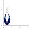 Sterling Silver Lapis & Opal Inlay Open Teardrop Pendant – Size View with Ruler