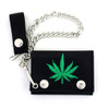 Marijuana embroidered leaf wallet.