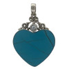 Sterling Silver Turquoise Shell Heart Shaped Pendant