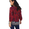 Nostalgia Red Wine Tribal Print Long Sleeve Top back view