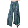 Angie Clothing Blue Green Wide Leg Flowy Pants back view