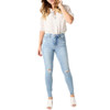 Judy Blue Mid Rise Tummy Control Destroy Skinny Jeans 88797 front view