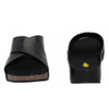 Volatile Footwear ABLETTE Black Wedge Slip-On Sandal front and back view