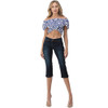 Grace In LA Soft Denim Basic Mid-Rise Capri Jeans model front view