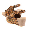 Volatile Footwear - Division Leopard print Wedge Sandal backside view. 