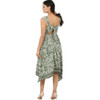 Angie Clothing Green Floral Print Midi Dress back view
