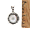 Size of white Pearl sterling silver pendant. 