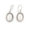 Oval pearl silver earrings. 